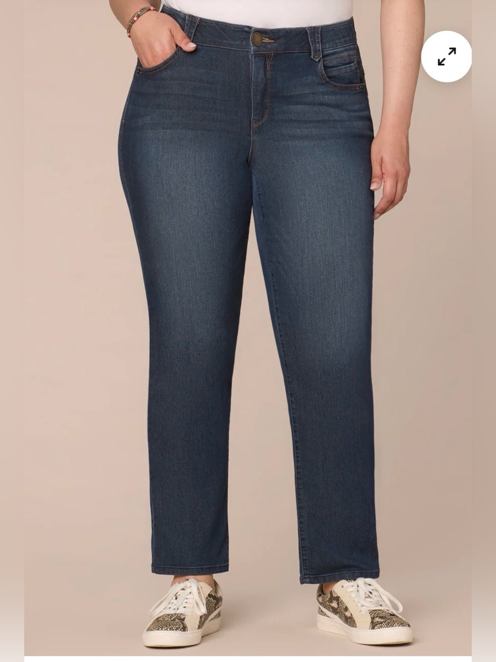 Democracy Stretch Denim "Ab"solution® Straight Leg Plus Indigo Jeans 18W